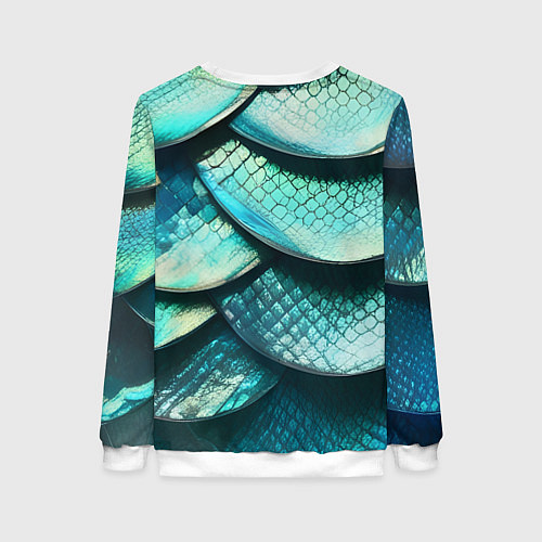 Женский свитшот Чешуя крупной рыбы / 3D-Белый – фото 2