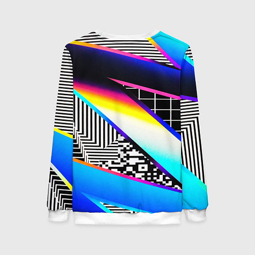 Женский свитшот Neon stripes geometry / 3D-Белый – фото 2