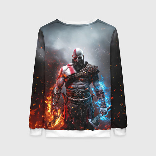 Женский свитшот God of War Кратос / 3D-Белый – фото 2