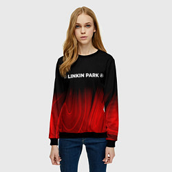 Свитшот женский Linkin Park 2024 red plasma, цвет: 3D-черный — фото 2