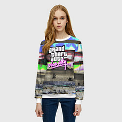 Свитшот женский Vice city glitch, цвет: 3D-белый — фото 2