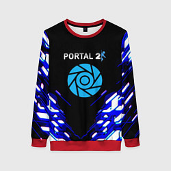 Женский свитшот Portal 2 неоновая текстура