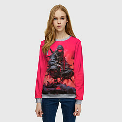 Свитшот женский Ниндзя в стиле киберпанк, цвет: 3D-меланж — фото 2