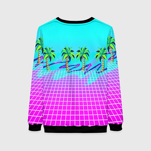 Женский свитшот Vice city tropic collection / 3D-Черный – фото 2