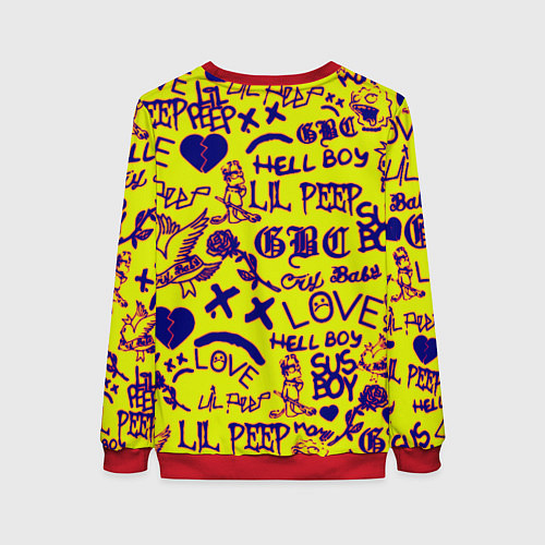 Женский свитшот Lil peep rap pattern / 3D-Красный – фото 2