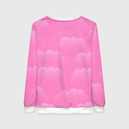 Женский свитшот Куроми в розовых облаках / 3D-Белый – фото 2