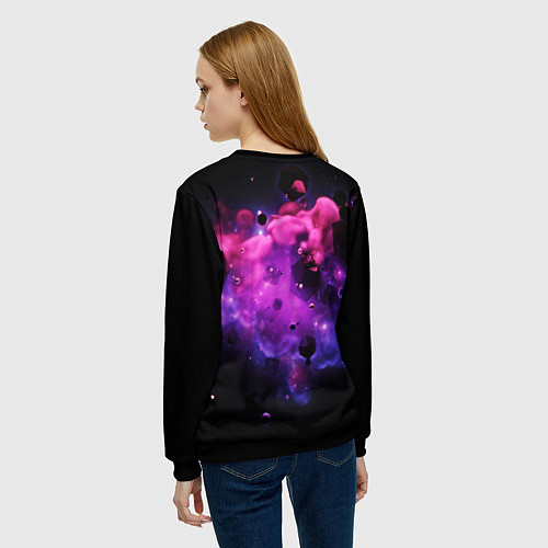 Женский свитшот Космическая геометрия / 3D-Черный – фото 4