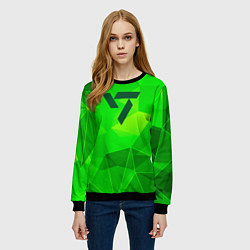 Свитшот женский Seventeen green poly, цвет: 3D-черный — фото 2