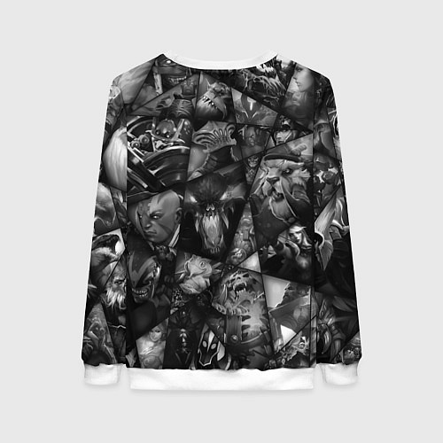 Женский свитшот Dota 2 - мозаика из персонажей игры / 3D-Белый – фото 2