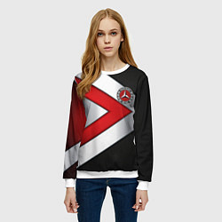 Свитшот женский Mercedes benz carbon metal, цвет: 3D-белый — фото 2