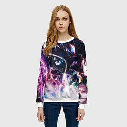 Свитшот женский Фрактальный узор текстура, цвет: 3D-белый — фото 2