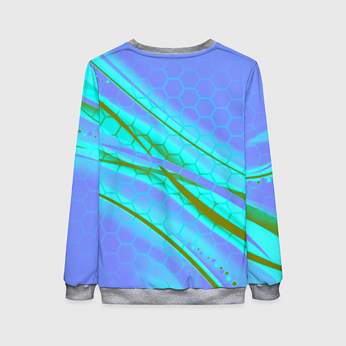 Женский свитшот GTA 6 неоновые соты геометрия / 3D-Меланж – фото 2