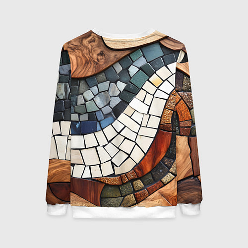 Женский свитшот Плиточная мозайка / 3D-Белый – фото 2