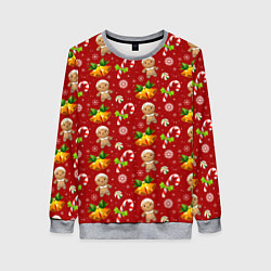 Женский свитшот Новогодний паттерн пряня