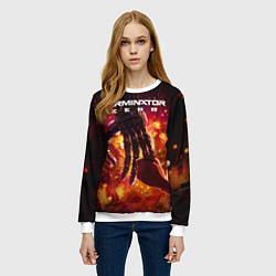 Свитшот женский Терминатор зеро постер, цвет: 3D-белый — фото 2