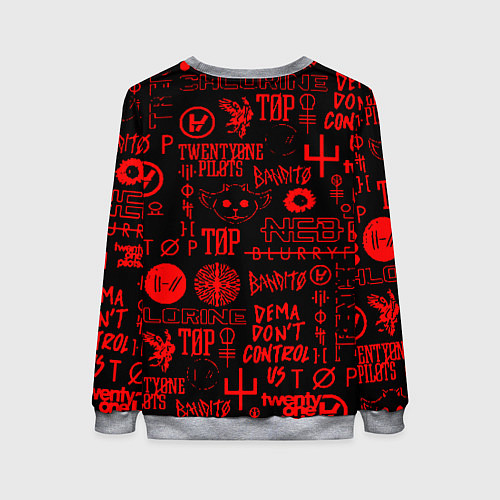 Женский свитшот Twenty one pilots pattern rock steel / 3D-Меланж – фото 2