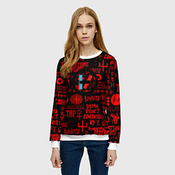 Свитшот женский Twenty one pilots pattern rock steel, цвет: 3D-белый — фото 2