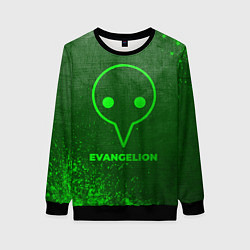 Женский свитшот Evangelion - green gradient