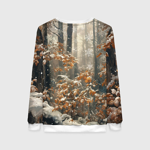 Женский свитшот Бело-рыжая лиса / 3D-Белый – фото 2
