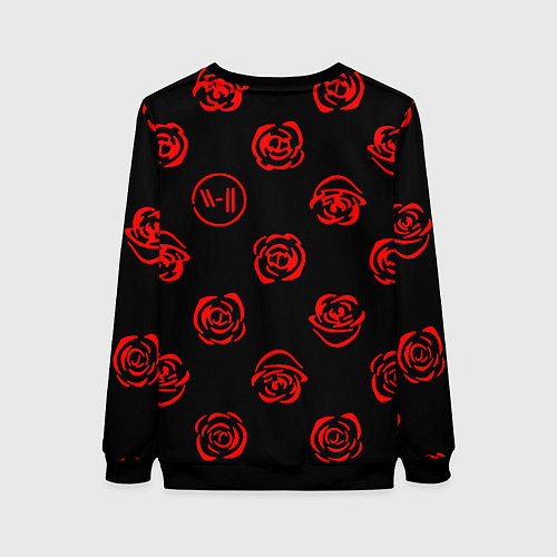 Женский свитшот Twenty one pilots rose pattern / 3D-Черный – фото 2