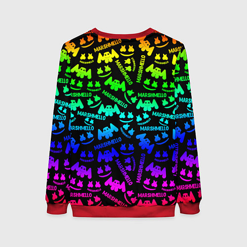 Женский свитшот Marshmello neon steel pattern / 3D-Красный – фото 2