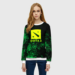 Свитшот женский DOTA2 кислотное лого краски, цвет: 3D-белый — фото 2
