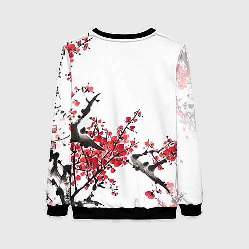 Женский свитшот Китайский стиль - слива / 3D-Черный – фото 2