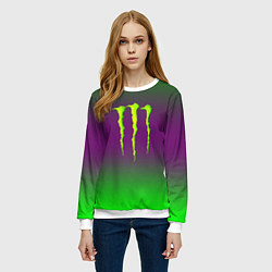 Свитшот женский Monster energy gradient, цвет: 3D-белый — фото 2
