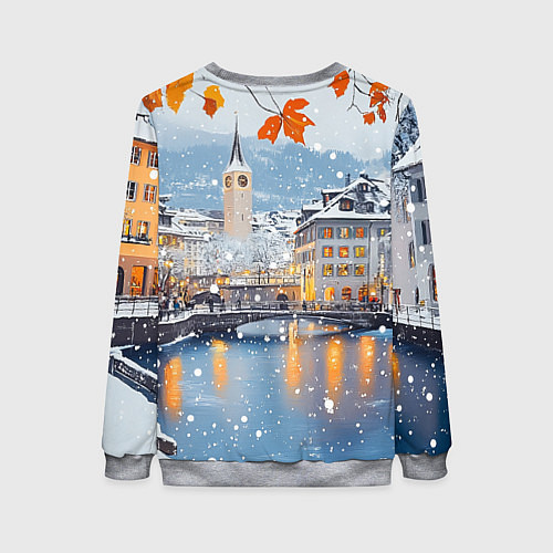 Женский свитшот Предновогодний Санкт-Петербург / 3D-Меланж – фото 2