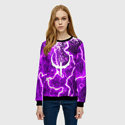 Свитшот женский Quake неоновые краски шторм, цвет: 3D-черный — фото 2