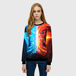 Свитшот женский Битва планет абстракция, цвет: 3D-черный — фото 2