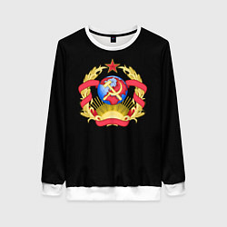 Свитшот женский Патриотический герб СССР, цвет: 3D-белый