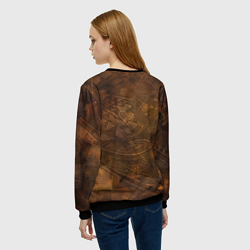 Женский свитшот Весёлый тыквенный Джек / 3D-Черный – фото 4