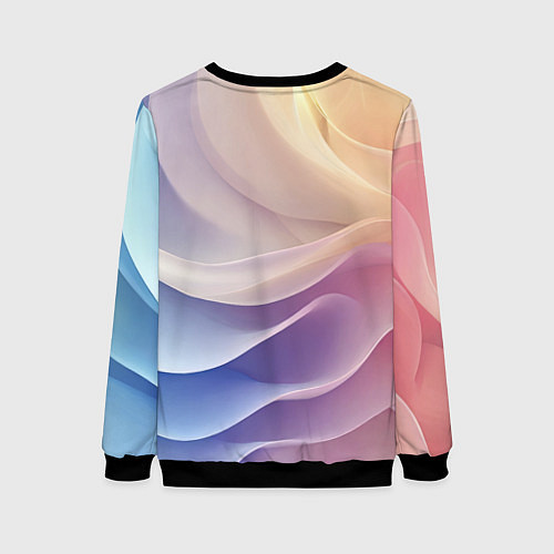 Женский свитшот Текстура с градиентом волны / 3D-Черный – фото 2