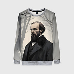 Женский свитшот Достоевский зимняя аллея