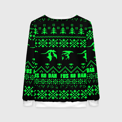 Женский свитшот The Elder Scrolls кислотное лого зима / 3D-Белый – фото 2