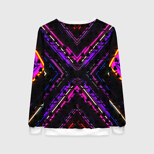 Женский свитшот Marshmello geometry neon / 3D-Белый – фото 2