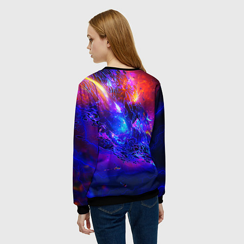 Женский свитшот Quke неоновый стиль / 3D-Черный – фото 4