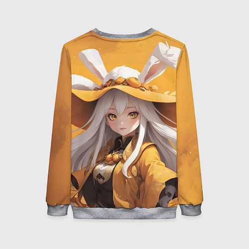 Женский свитшот Аниме на желтом фоне / 3D-Меланж – фото 2