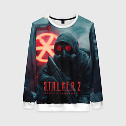 Свитшот женский Stalker 2 зараженная зона, цвет: 3D-белый