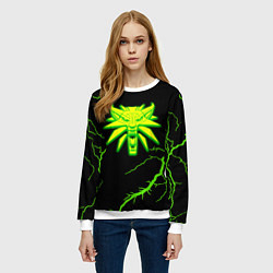 Свитшот женский The Witcher storm effect, цвет: 3D-белый — фото 2