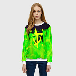 Свитшот женский Doom кислотный огонь лого, цвет: 3D-белый — фото 2