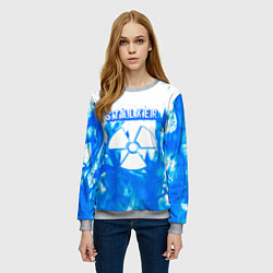 Свитшот женский Stalker голубой огонь, цвет: 3D-меланж — фото 2