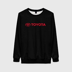 Свитшот женский Toyota red logo auto, цвет: 3D-черный