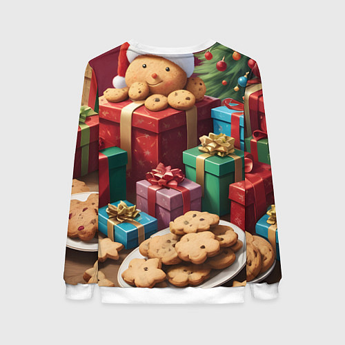 Женский свитшот Рождественское печенье / 3D-Белый – фото 2