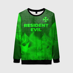 Женский свитшот Resident Evil - green gradient посередине