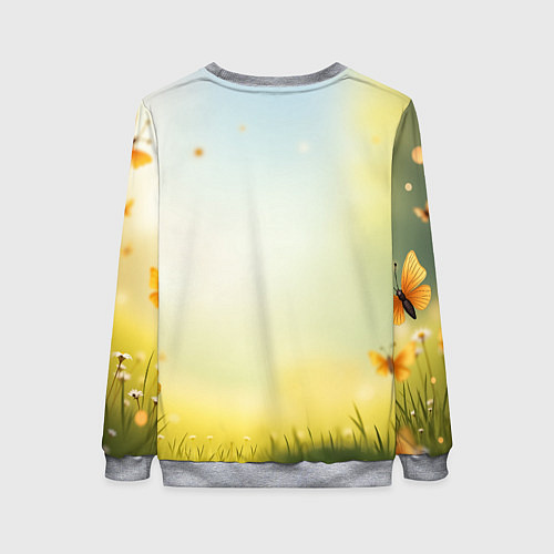 Женский свитшот Козлёнок на лугу / 3D-Меланж – фото 2