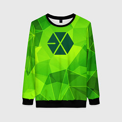 Свитшот женский Exo green poly, цвет: 3D-черный