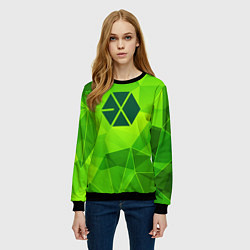 Свитшот женский Exo green poly, цвет: 3D-черный — фото 2