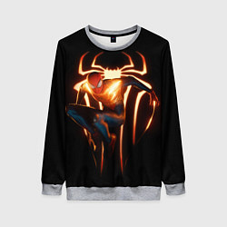 Свитшот женский Человек-паук в прыжке, цвет: 3D-меланж